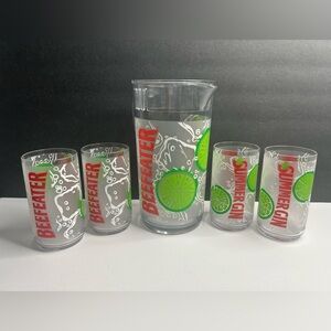 Beefeater Gin Summer Themed Plastic Pitcher And Cup Set
